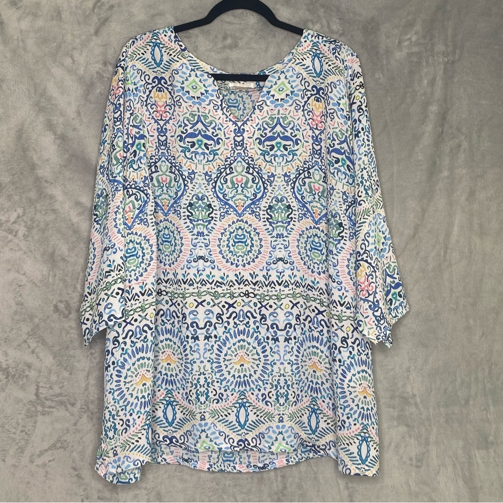 Finn & Grace Plus Size Tunic Blouse Cottage core Peasant Bohemian Style Sz 2X